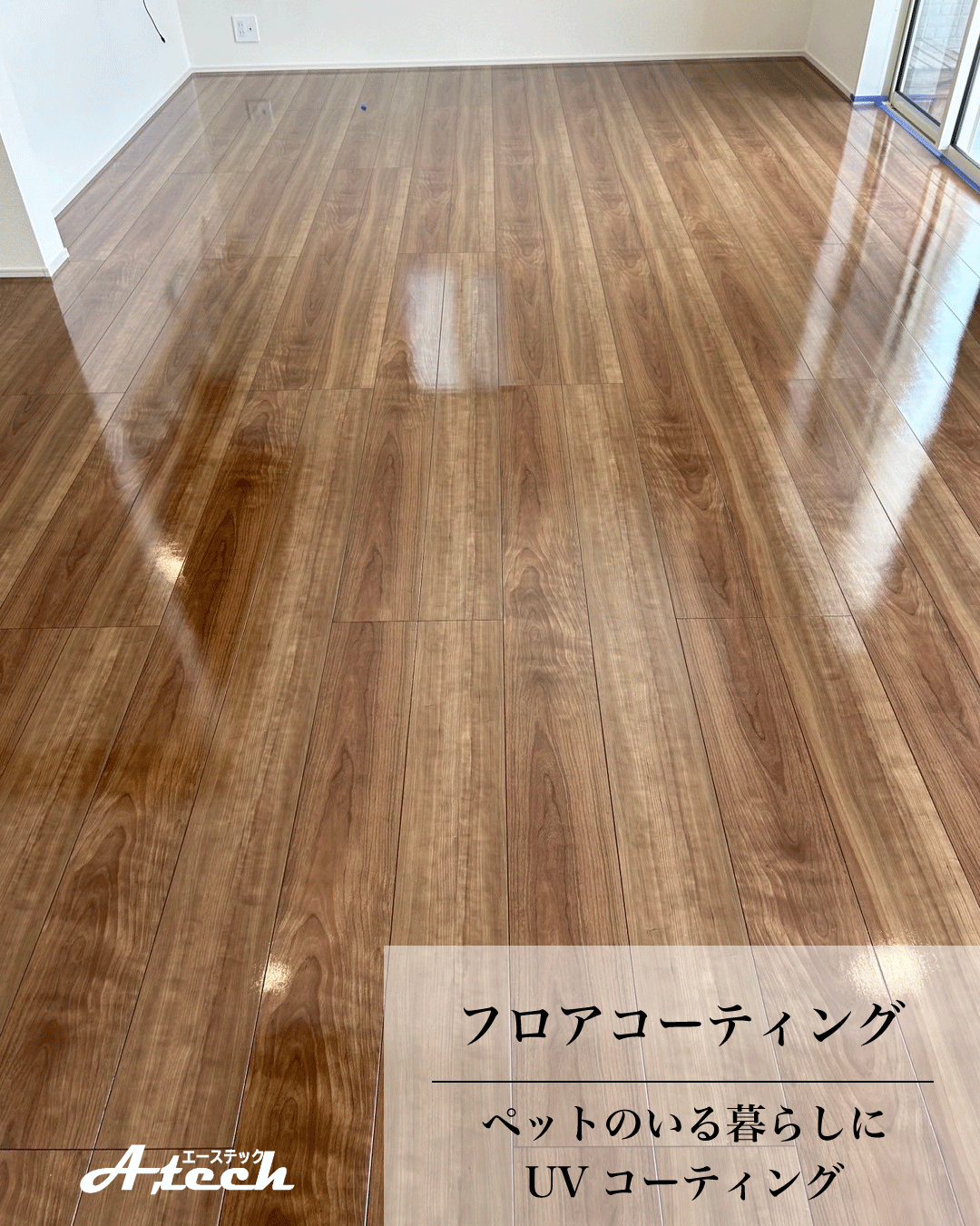 沖縄県南城市でペット用UVフロアコーティング｜新築戸建て施工事例