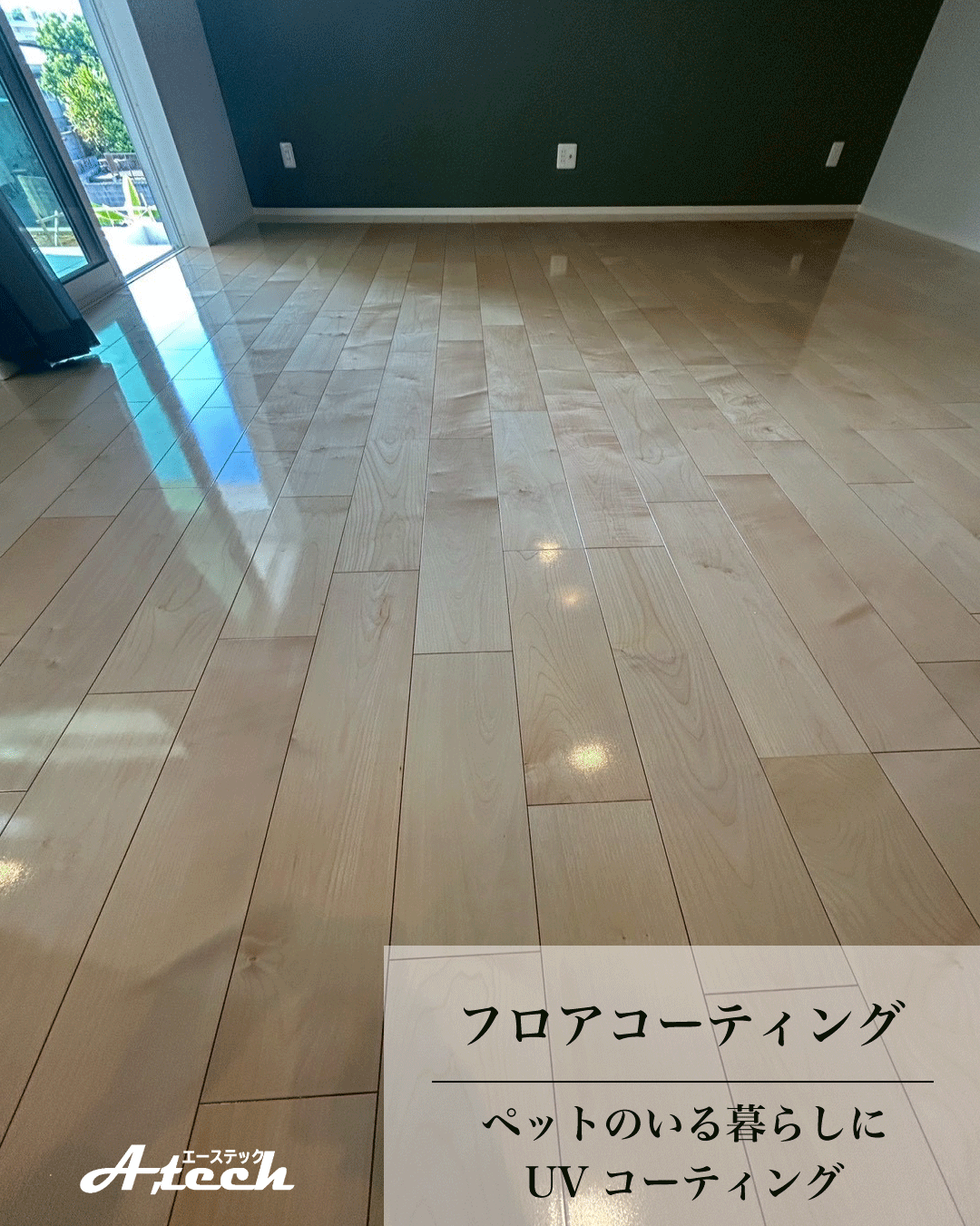 沖縄県糸満市でペット用UVフロアコーティング｜新築戸建て施工事例