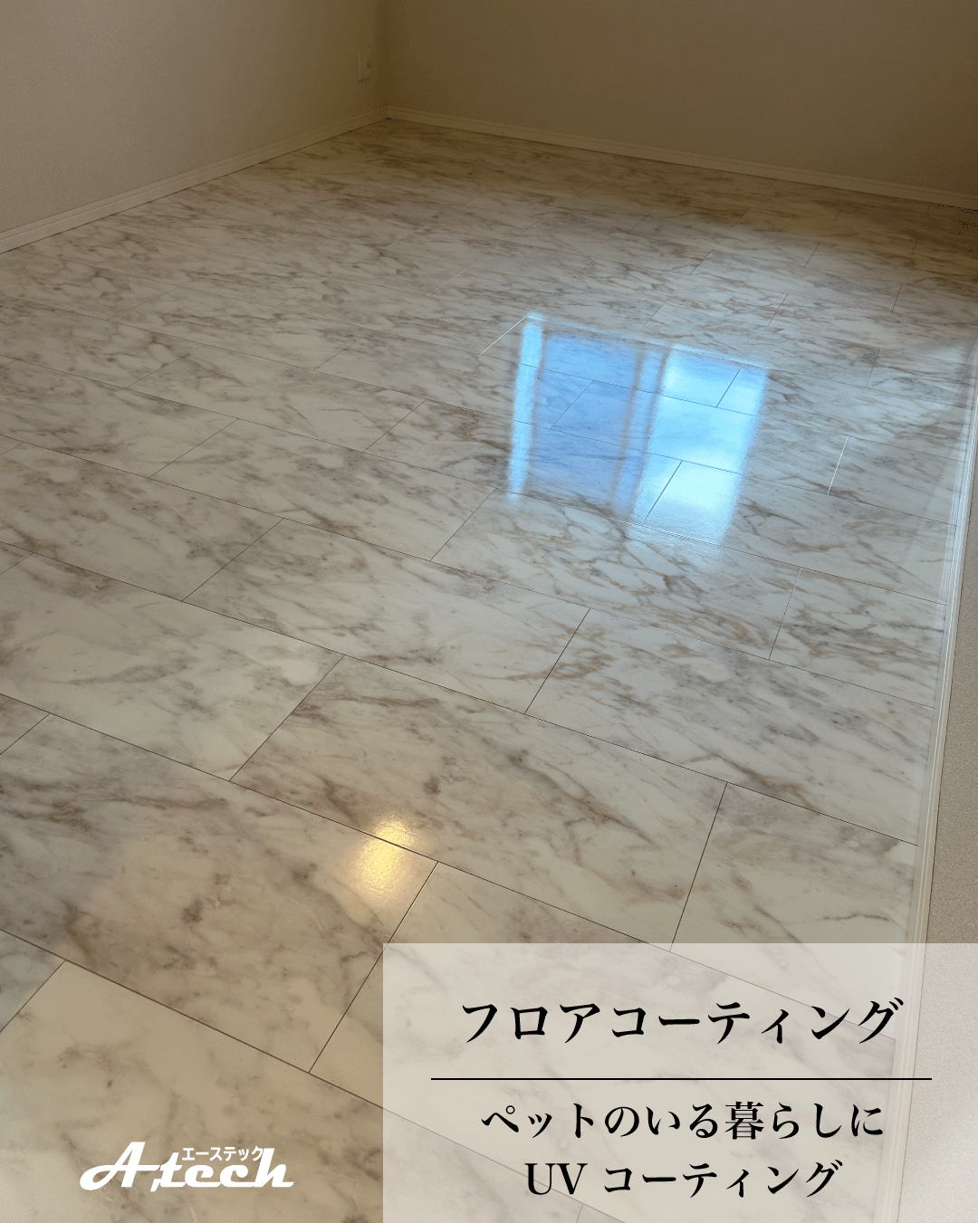 沖縄県豊見城市でペット用UVフロアコーティング|新築戸建て施工事例