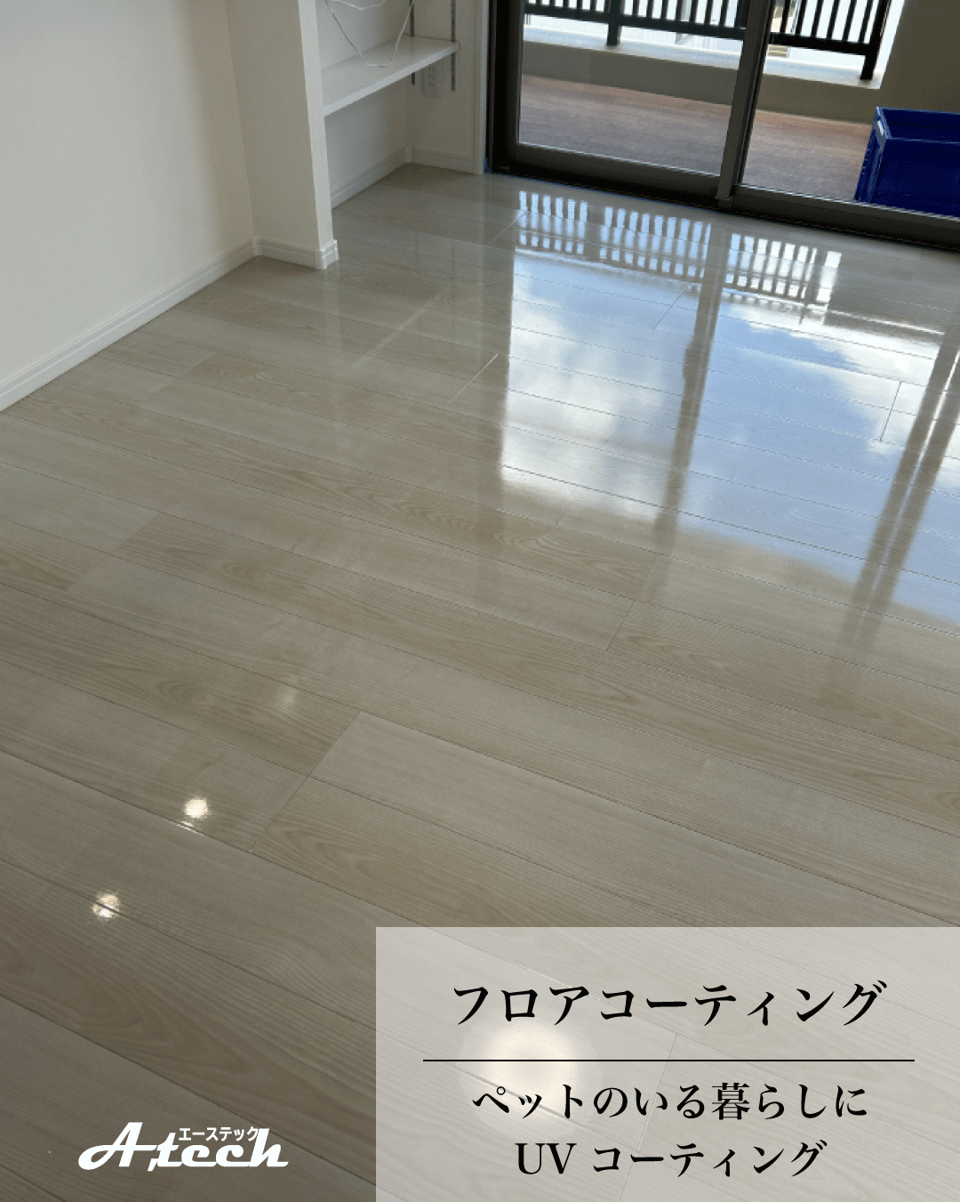 沖縄県宜野湾市でペット用UVフロアコーティング|新築マンション施工事例