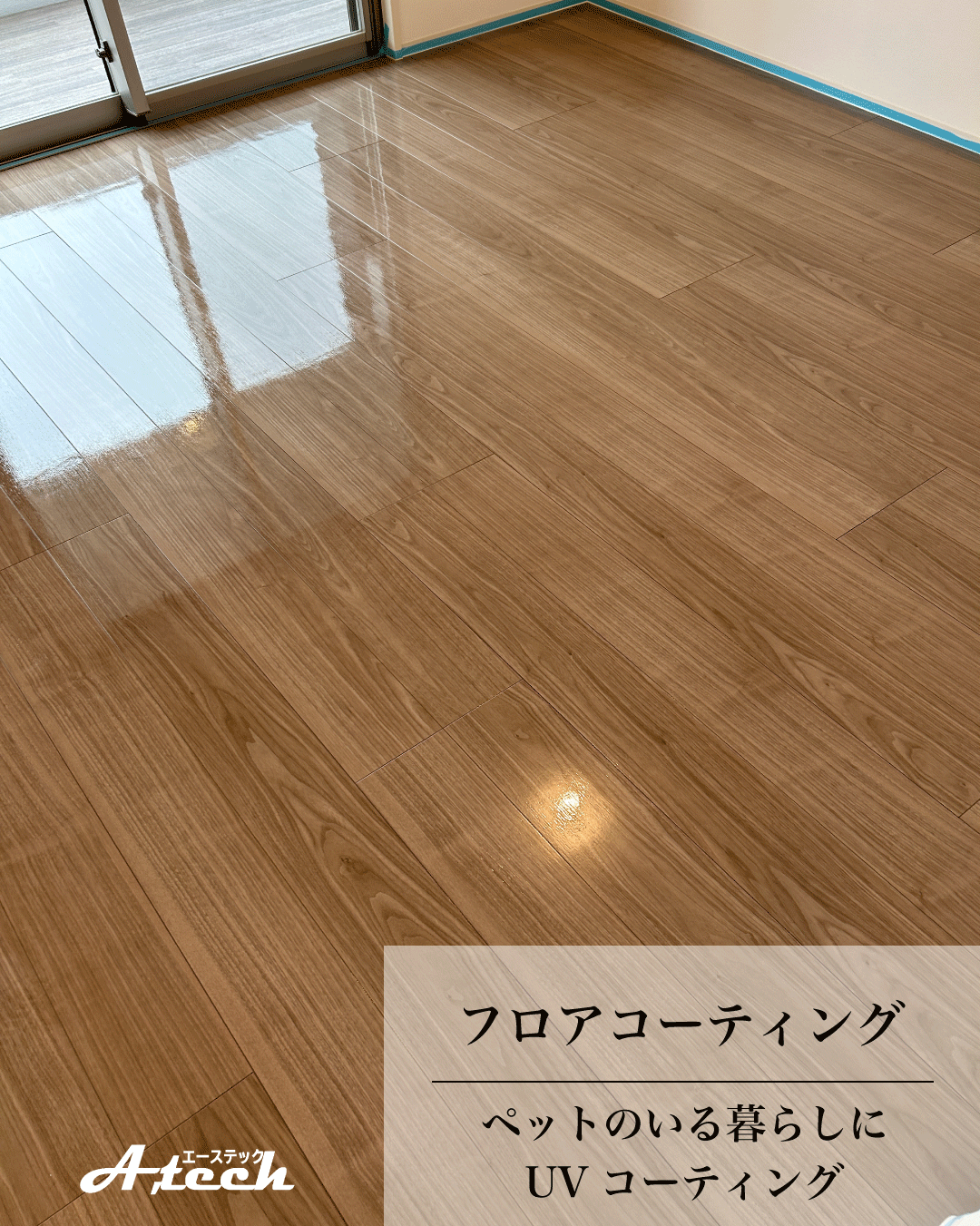 沖縄県沖縄市でペット用UVフロアコーティング|新築マンション施工事例