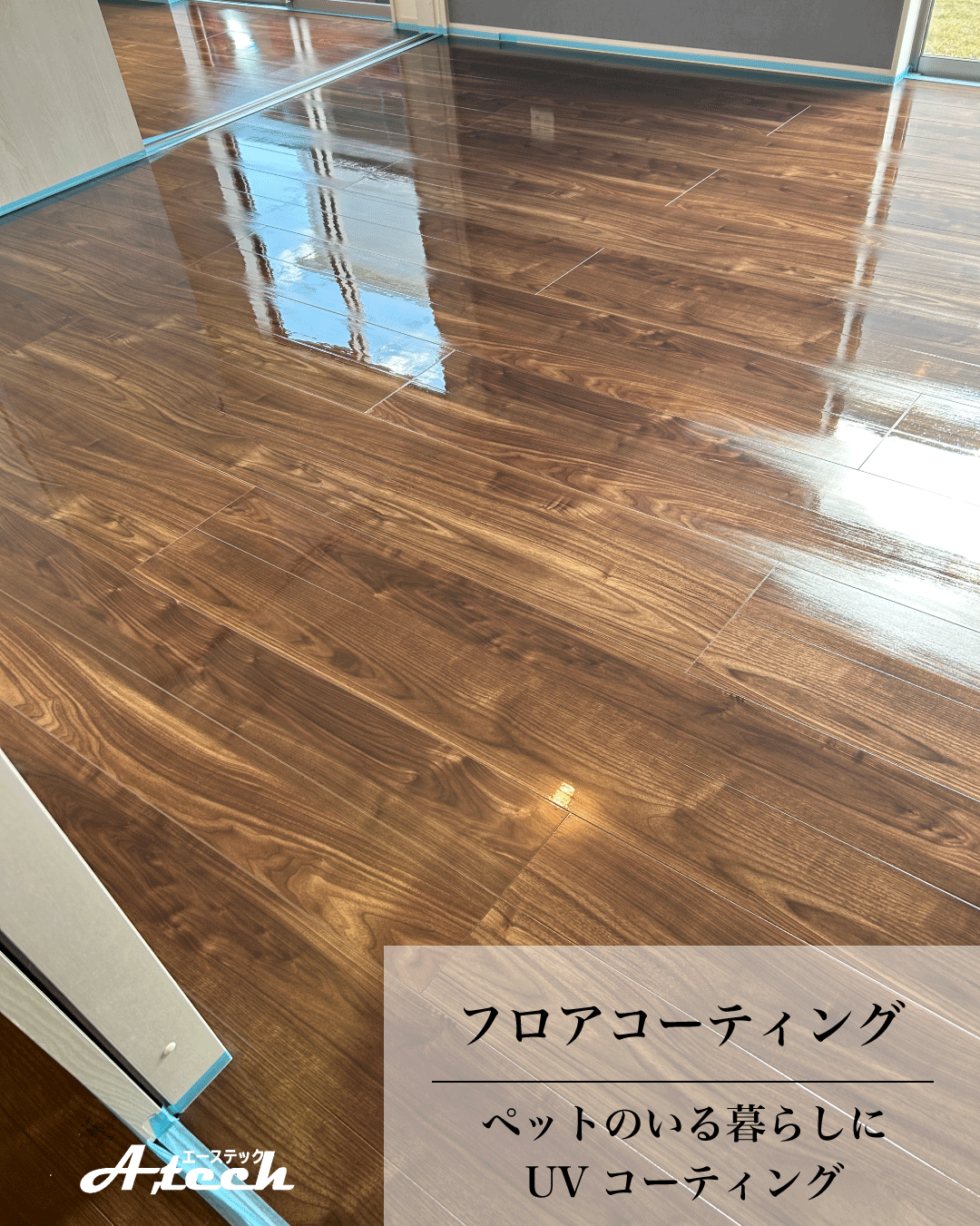 沖縄県南城市でペット用UVフロアコーティング|新築戸建て施工事例