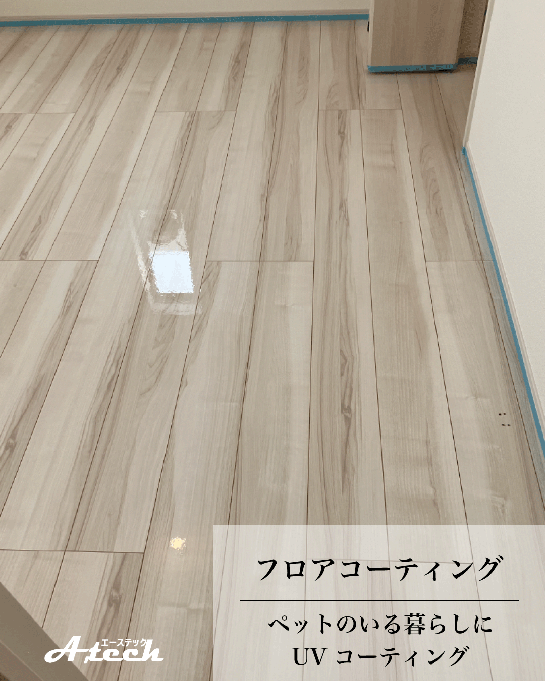 沖縄県沖縄市でペット用UVフロアコーティング｜新築戸建て施工事例