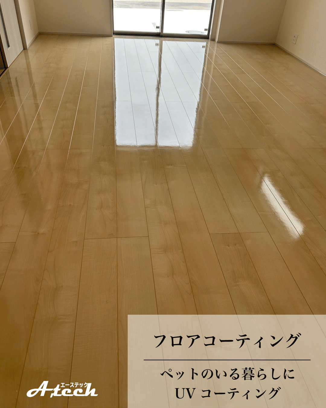 沖縄県北谷町でペット用UVフロアコーティング|新築戸建て施工事例